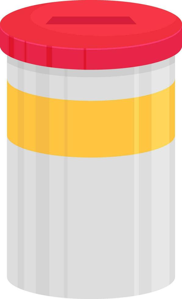 Blank charity box in pink and grey color. vector