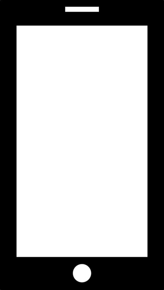 Illustration of a smartphone in black and white color. vector