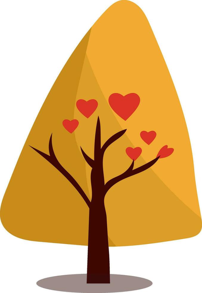 aislado árbol con corazón icono en plano estilo. vector