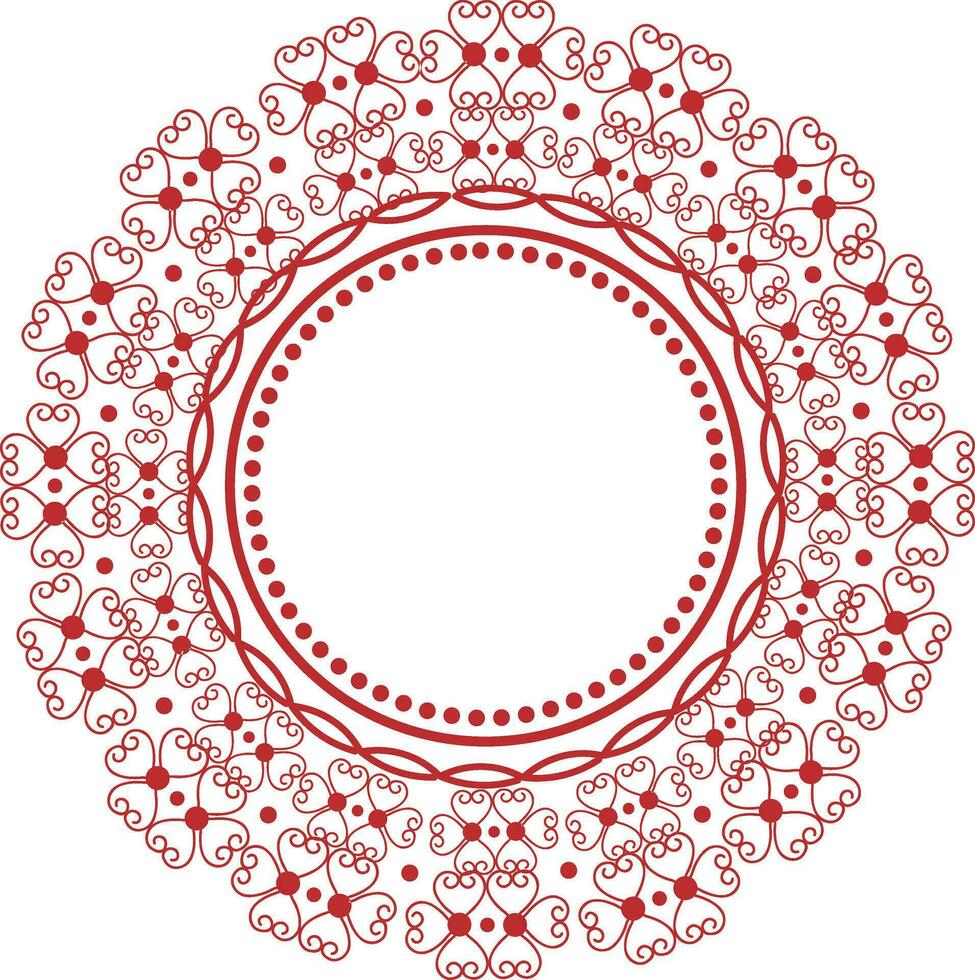 Rounded frame with floral ornaments. vector