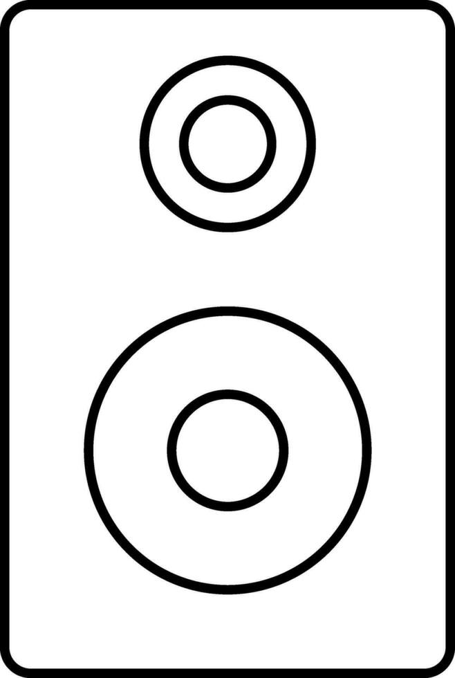 Isolated Speaker Icon In Black Stroke. vector