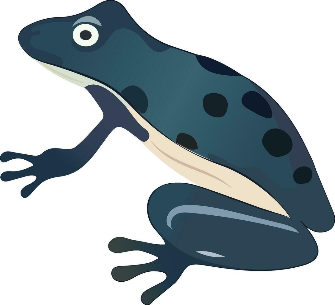 Isolated Slate Blue Frog Icon In Flat Style. vector