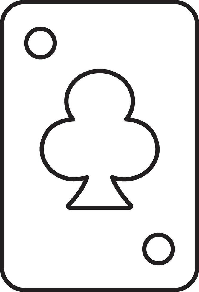 Ace playing cards in black line art. vector