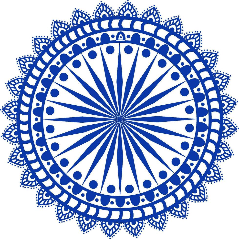 Indian symbol, Ashoka Wheel in blue color. vector