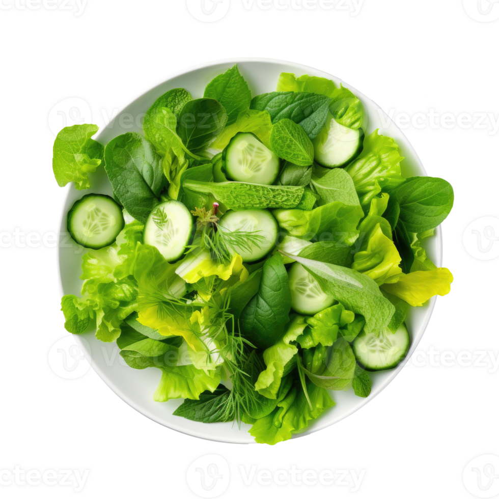 Green vegan salad isolated. Illustration AI Generative png