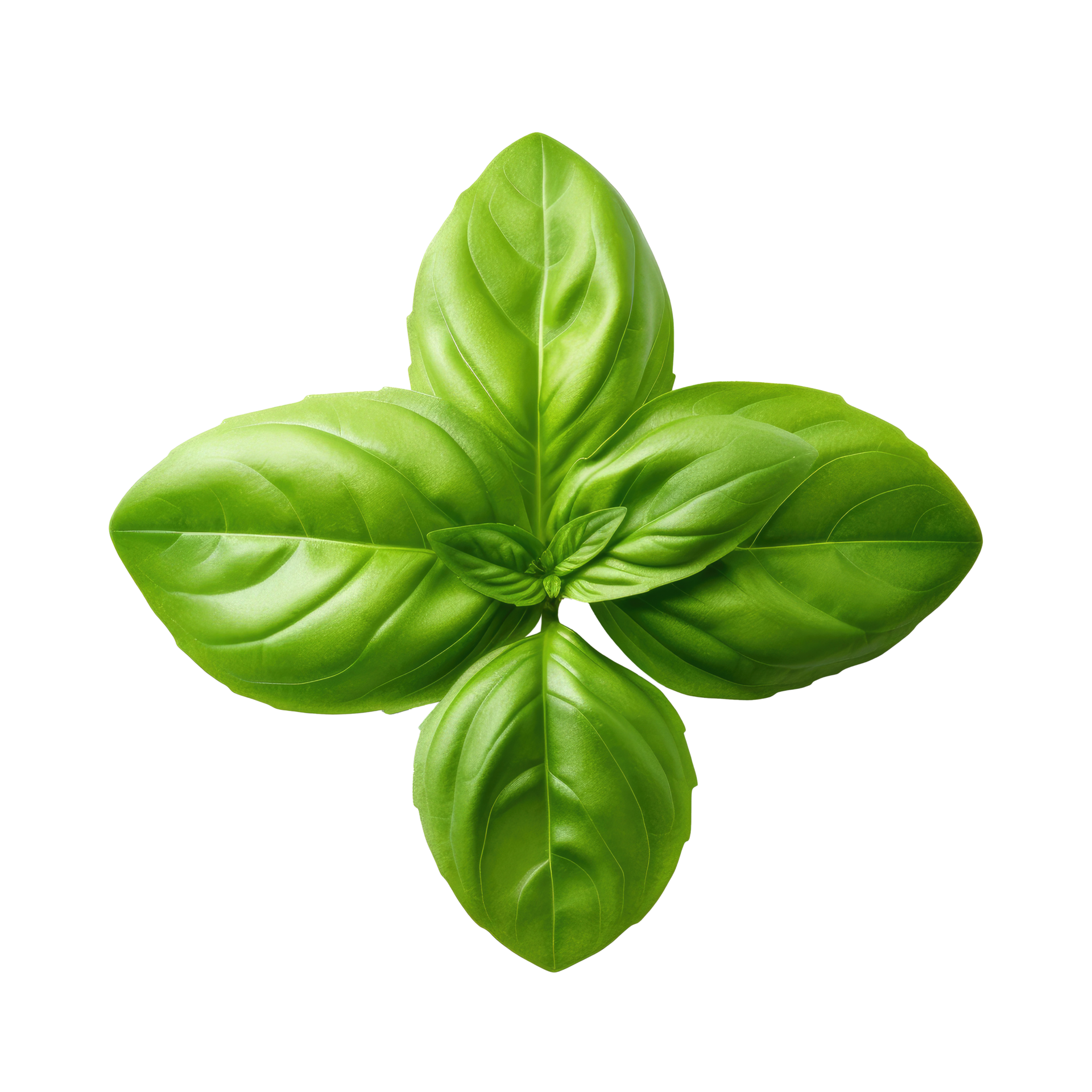 Green single basil leaf isolated. Illustration AI Generative 25076444 PNG