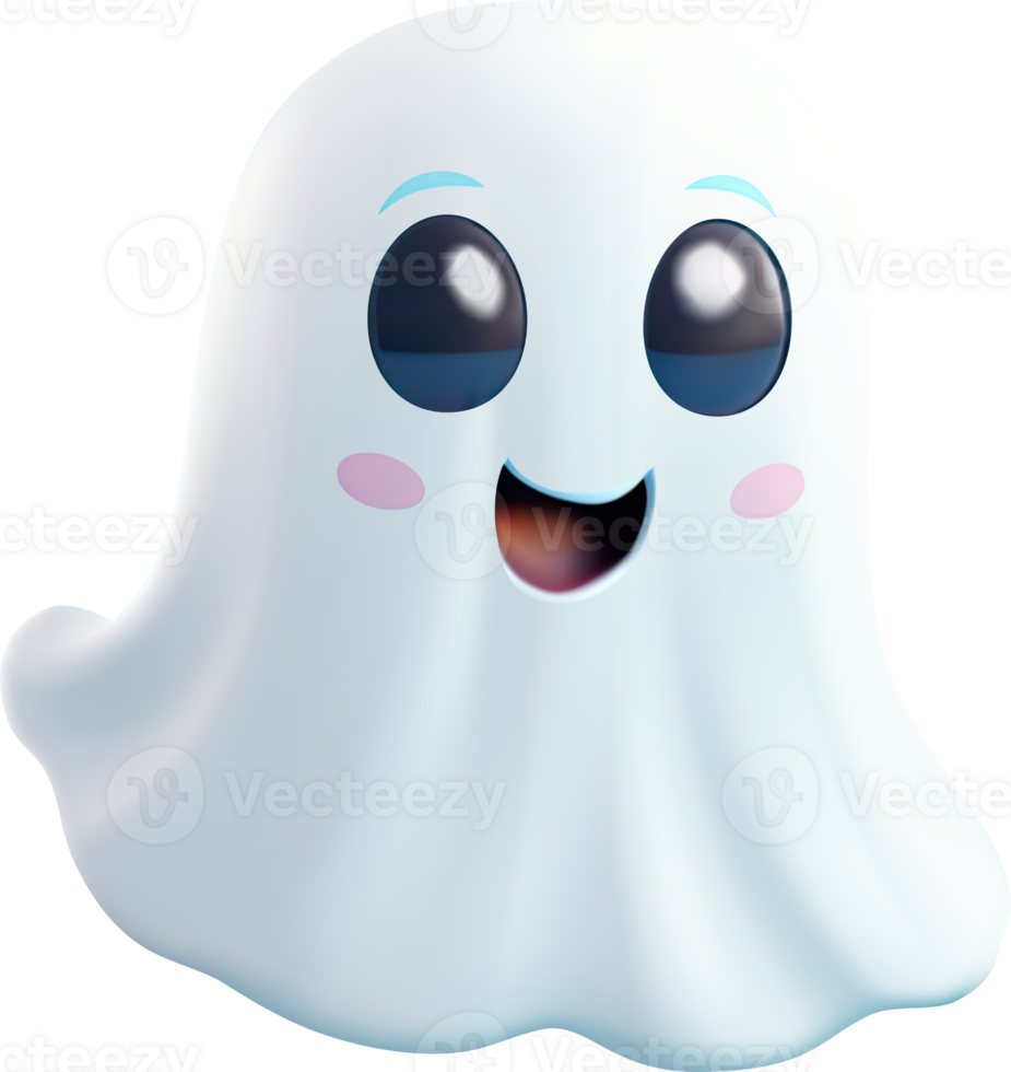 Cute 3d funny ghost. Vector Illustration EPS10 png