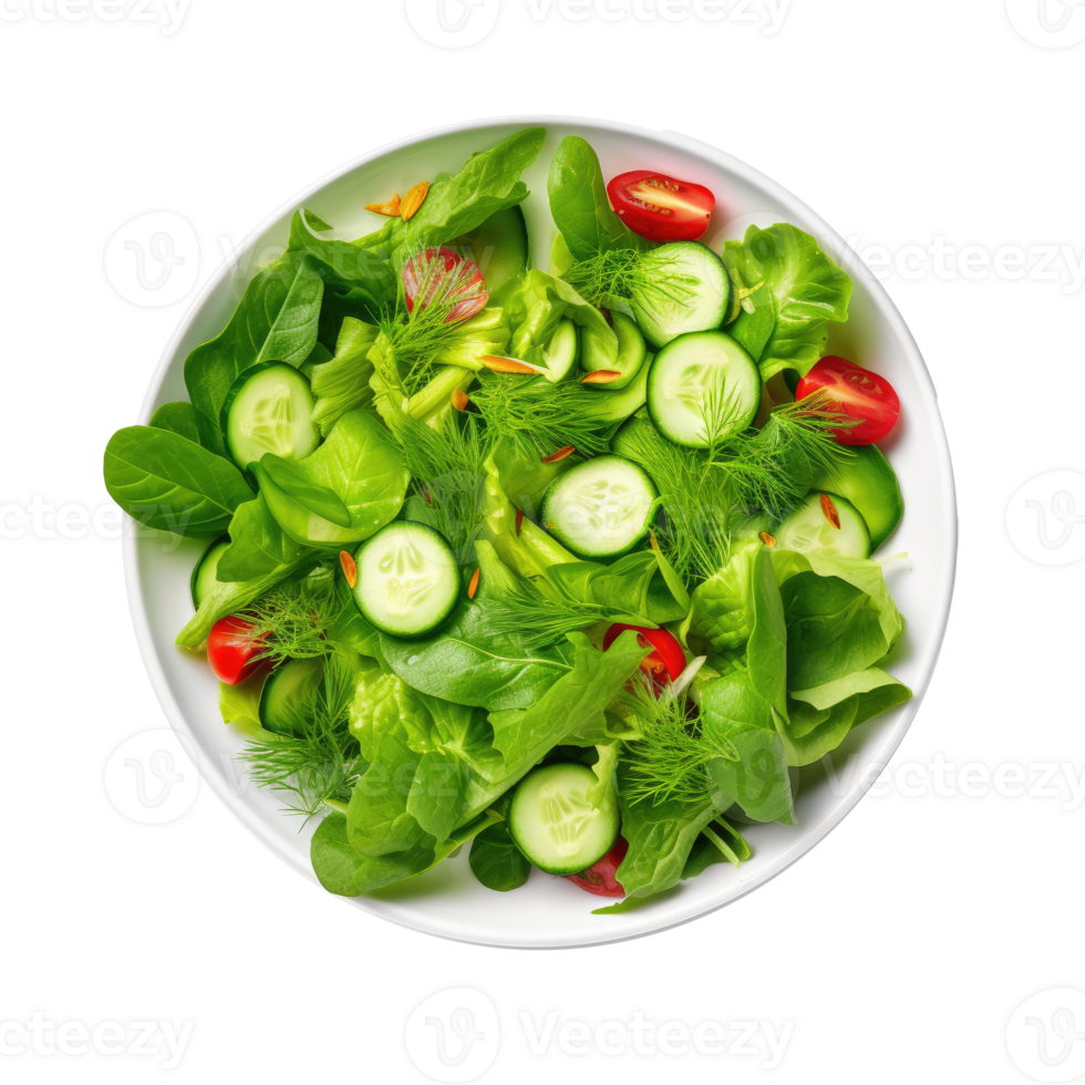 Green vegan salad isolated. Illustration AI Generative png