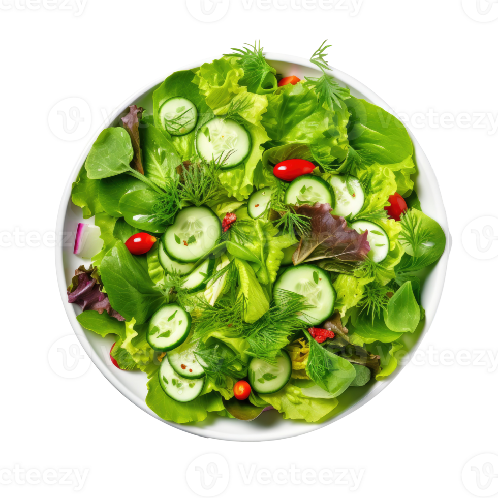 Green vegan salad isolated. Illustration AI Generative png