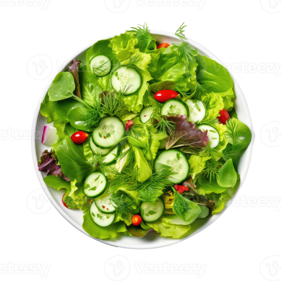 Green vegan salad isolated. Illustration png