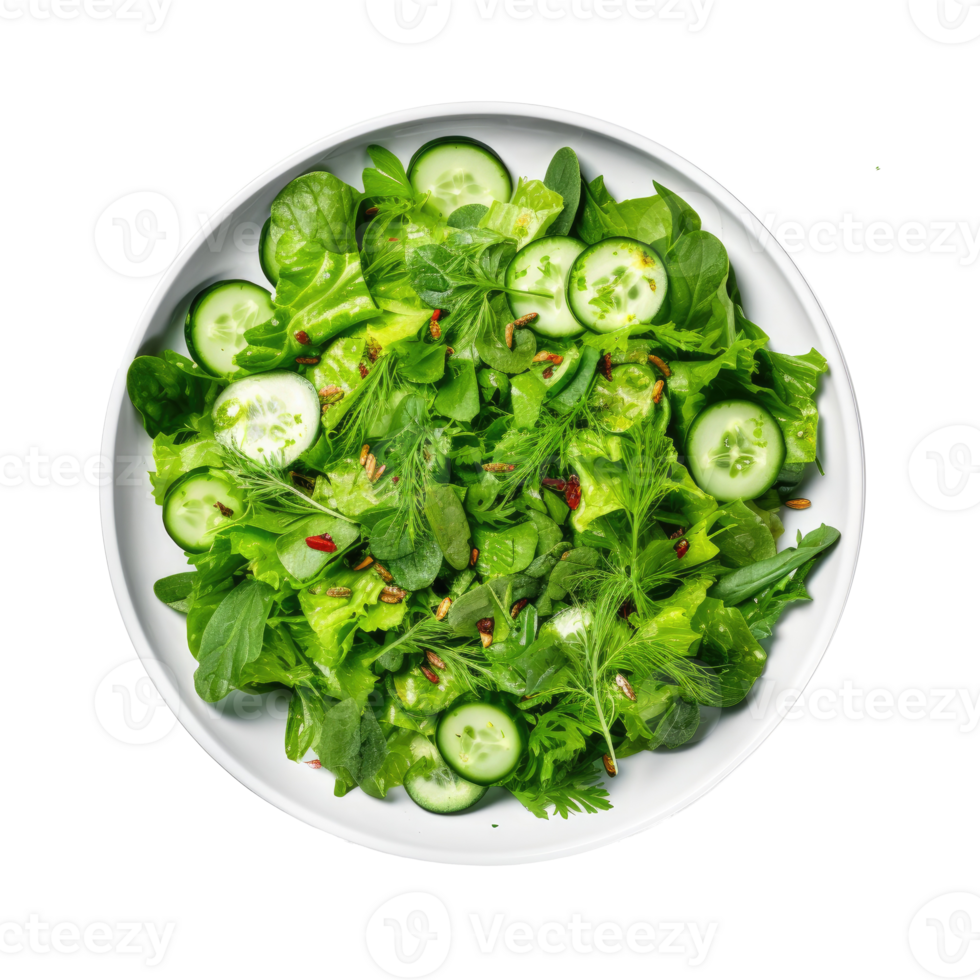 Green vegan salad isolated. Illustration png