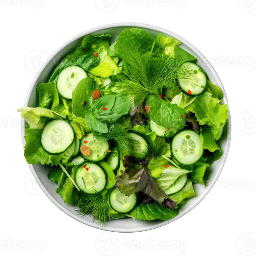 Green vegan salad isolated. Illustration AI Generative png