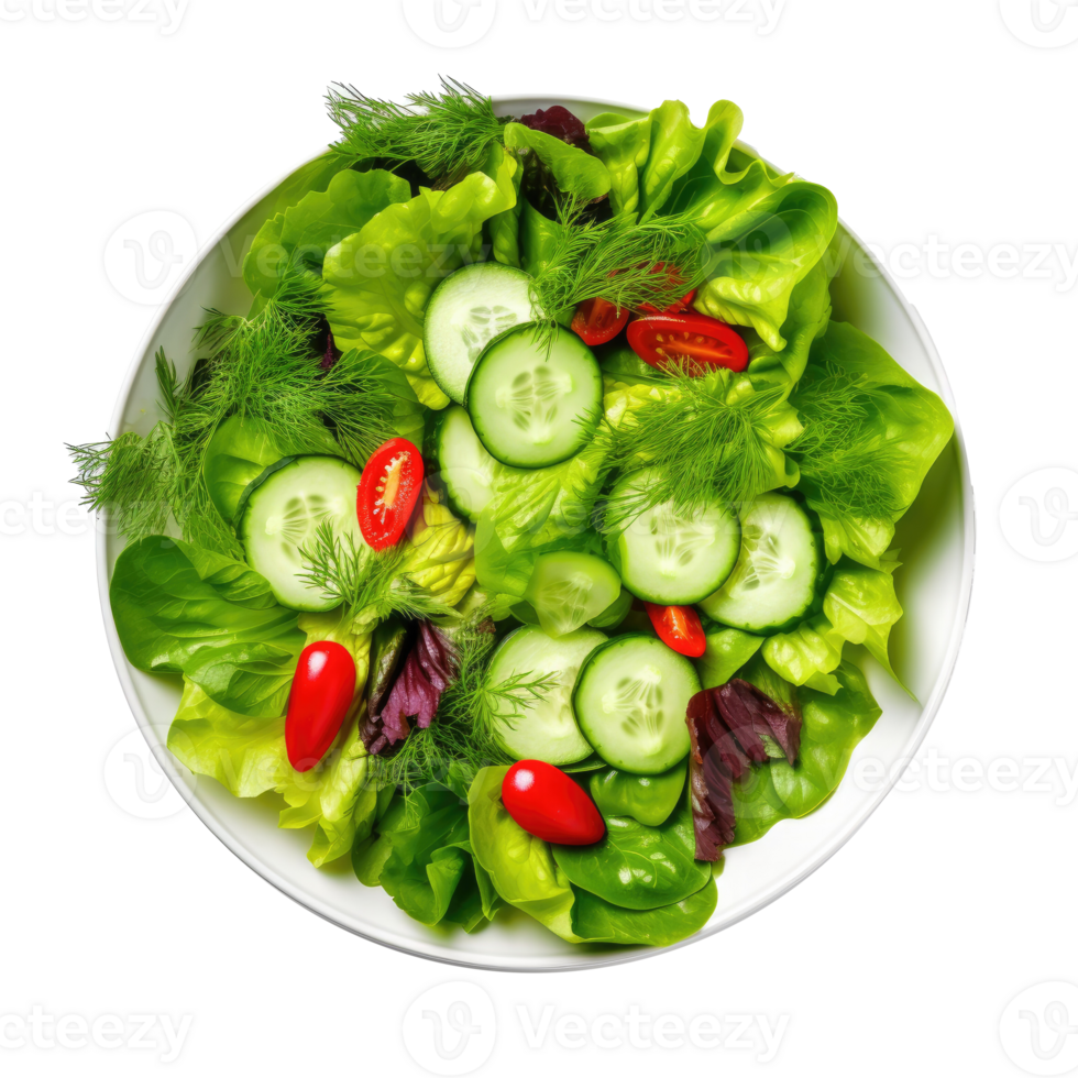 Green vegan salad isolated. Illustration AI Generative png