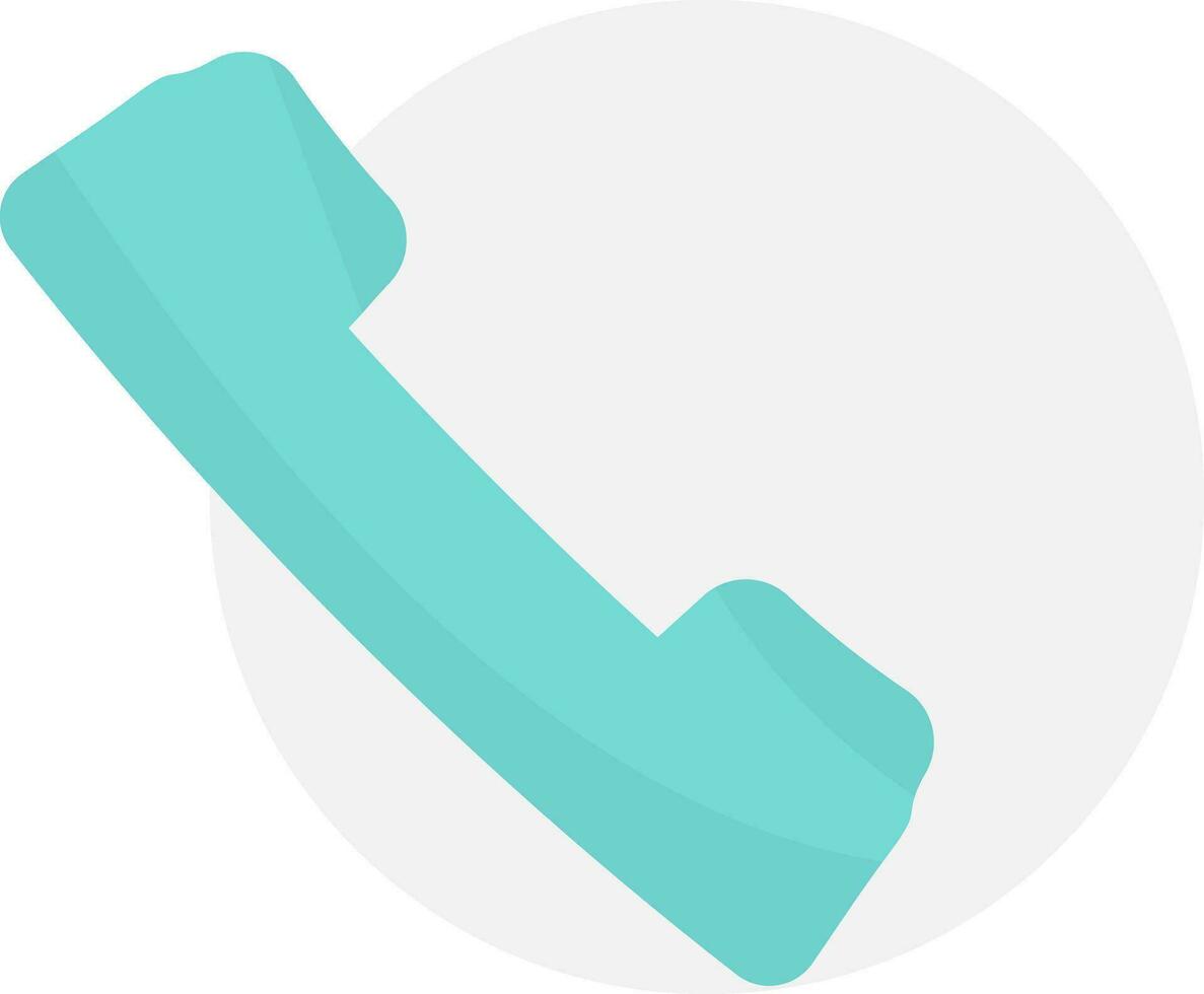 Flat style Phone Receiver icon in blue color. vector