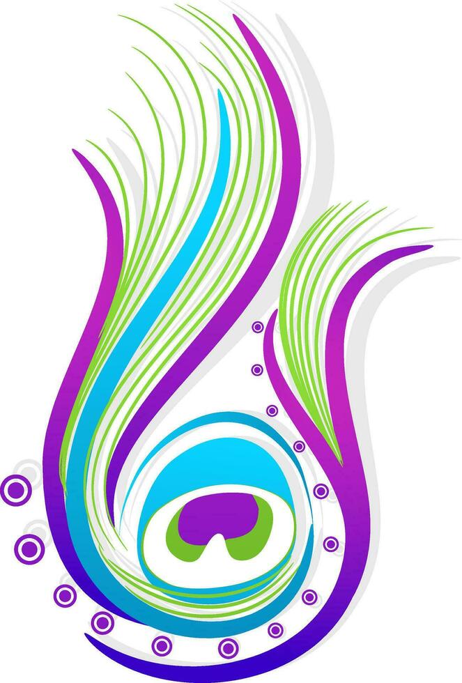 Illustration of colorful peacock feather. vector