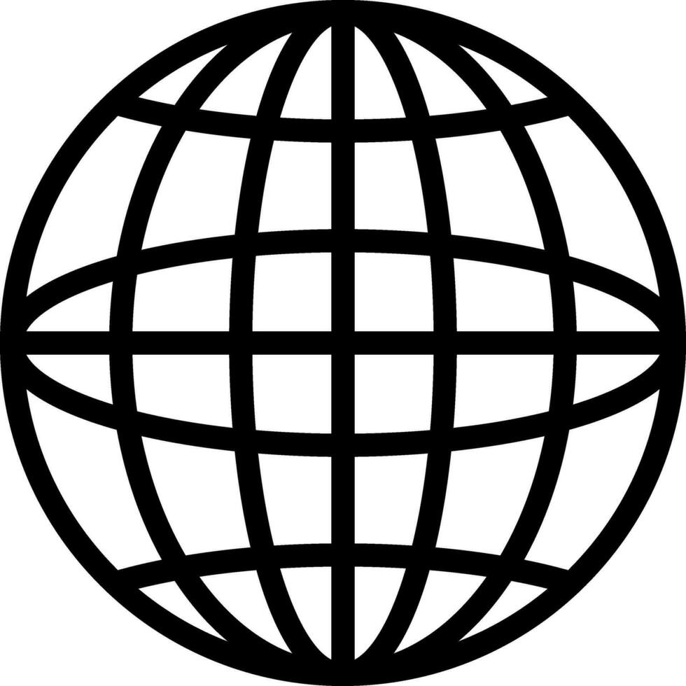 Illustration of Globe icon in black line art. vector