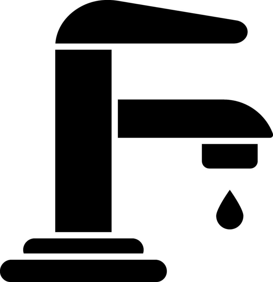 Faucet icon in black and white color. vector