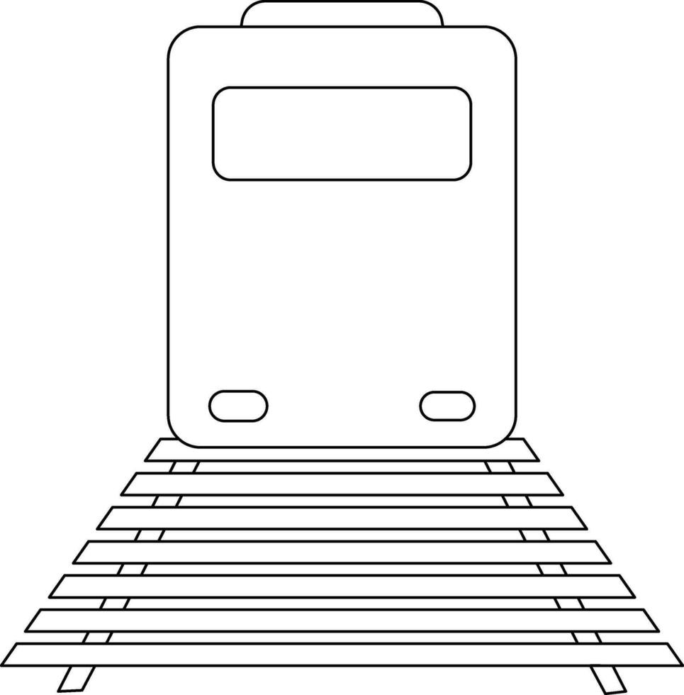 negro línea Arte tren en plano estilo. vector