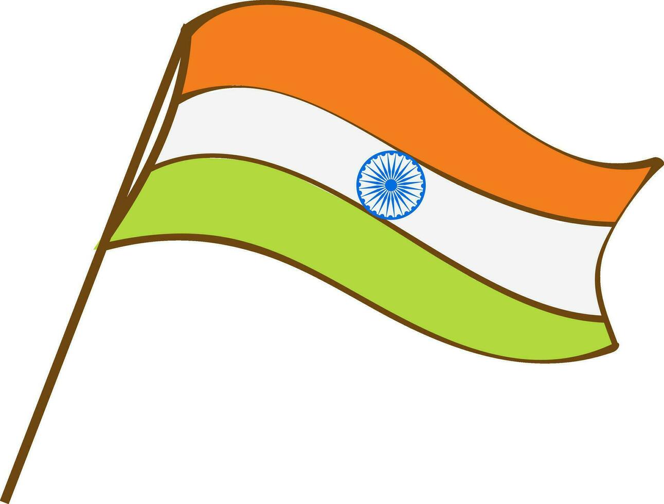 India flag on white background. vector