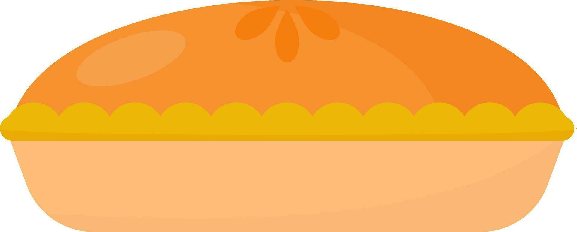 Delicious Pie Cake Element In Orange Color. vector