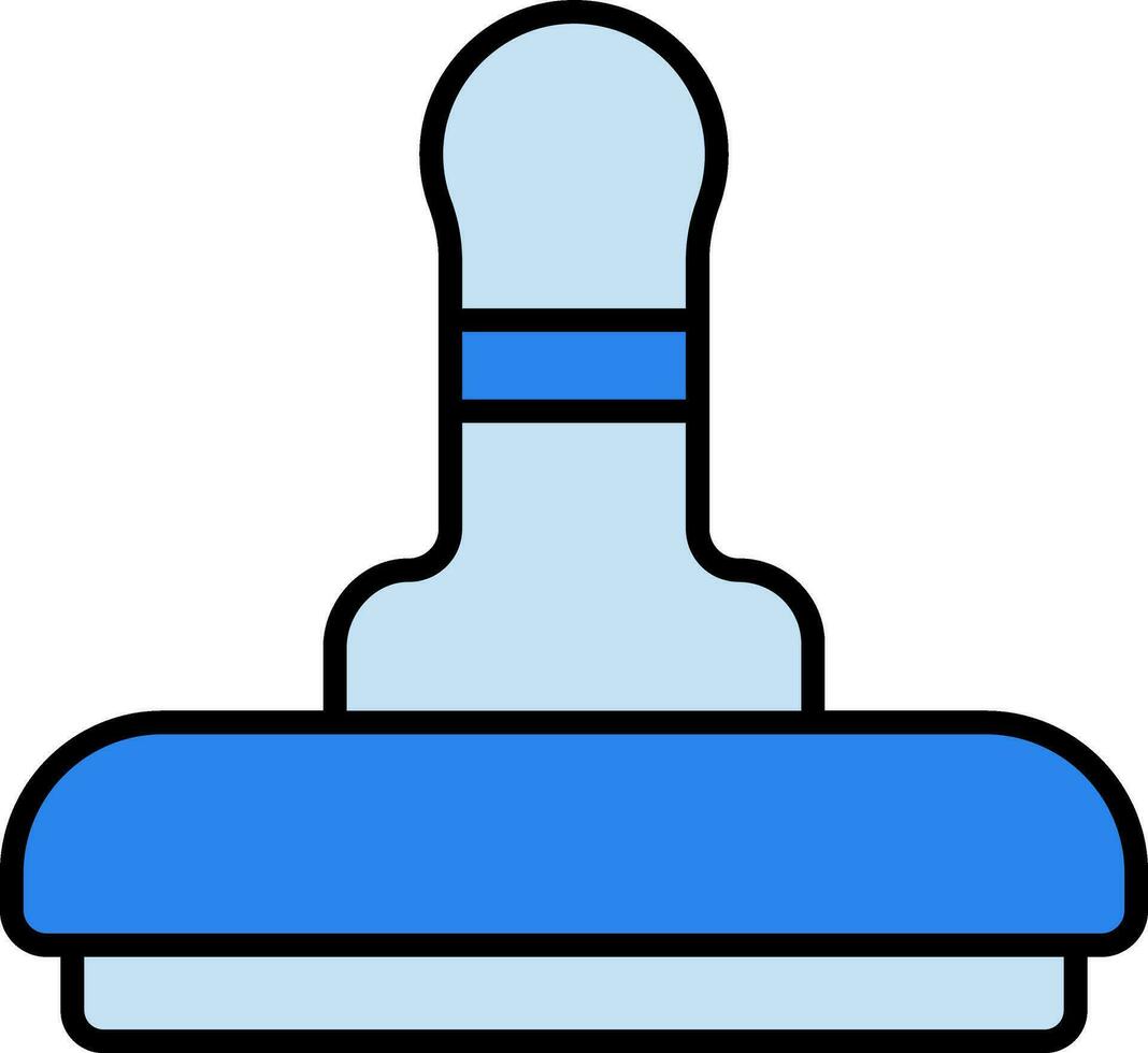 Rubber Stamp Icon In Blue Color. vector