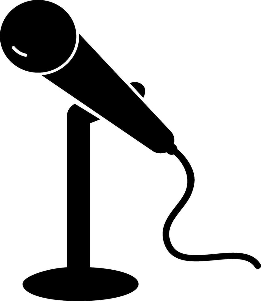 Black Microphone glyph icon. vector