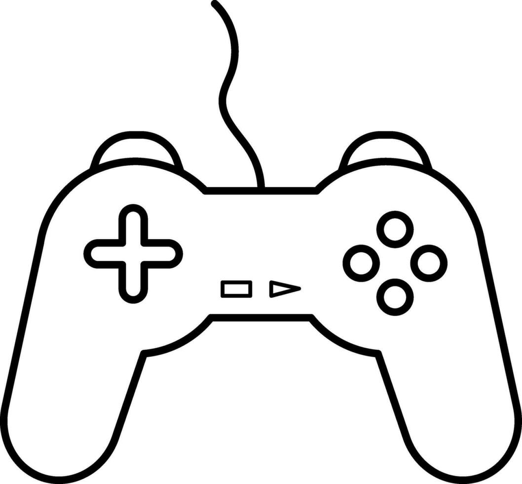 Isolated gamepad in balck line art. vector