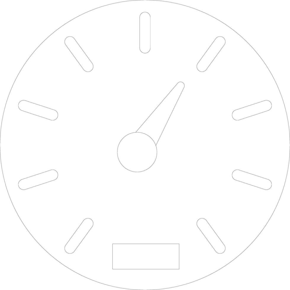 Round speedometer in black line art. vector
