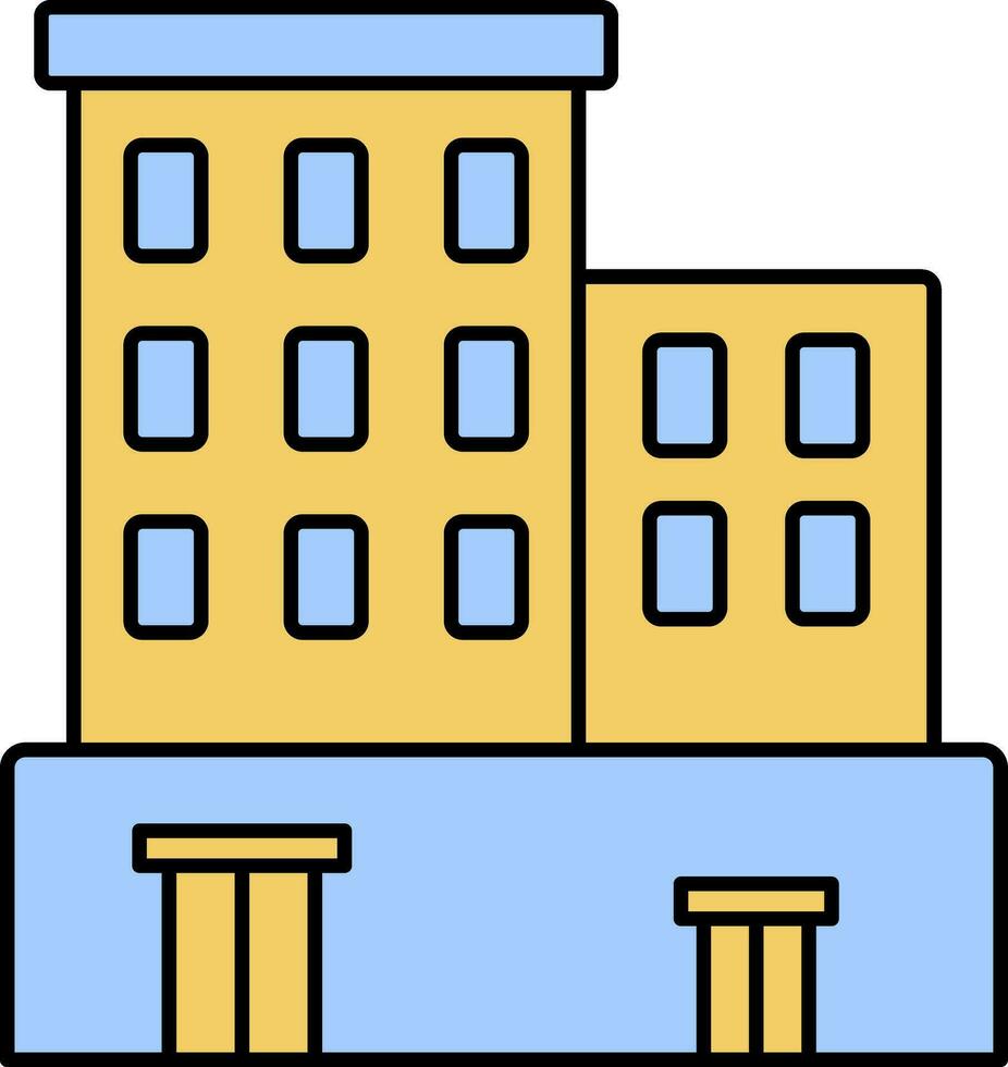Building Icon In Blue And Yellow Color. 25076696 Vector Art at Vecteezy