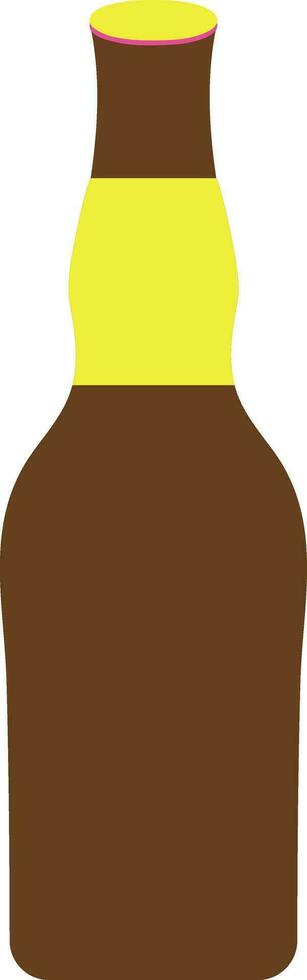 Brown and yellow bottle. vector