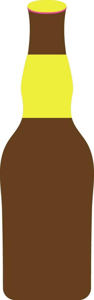 Brown and yellow bottle. vector