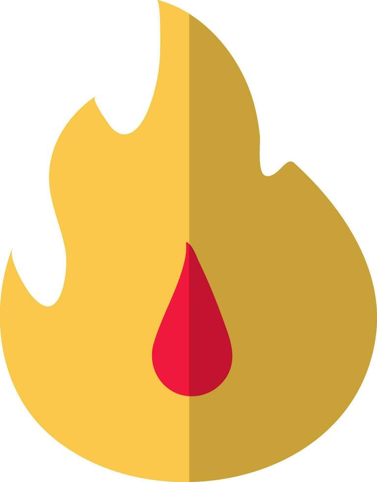 Fire flame icon in yellow color. vector