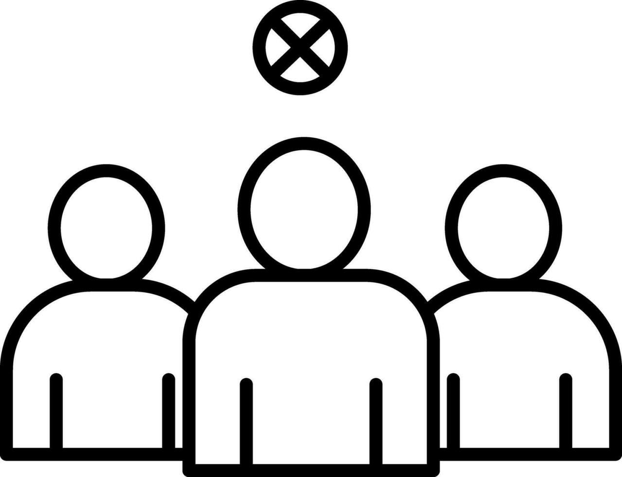 No Crowd or Keep Space Maintain People icon in Line Art. vector