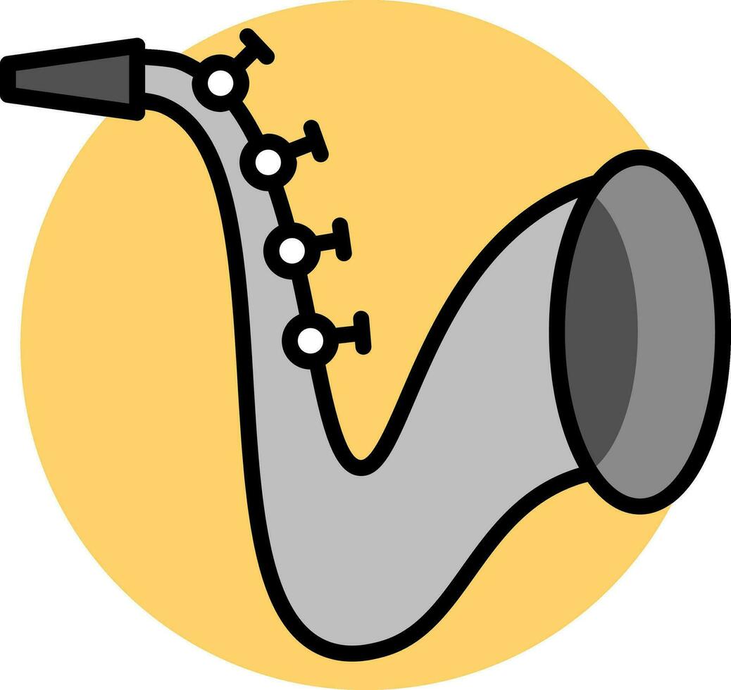 Flat style Sexophone icon in gray color. vector