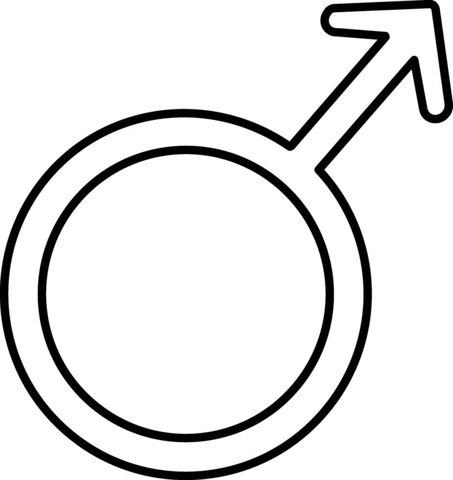 Male gender sign or symbol. vector