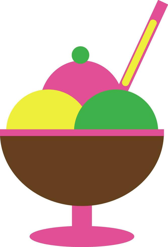 Colorful cupcake with a spoon. vector