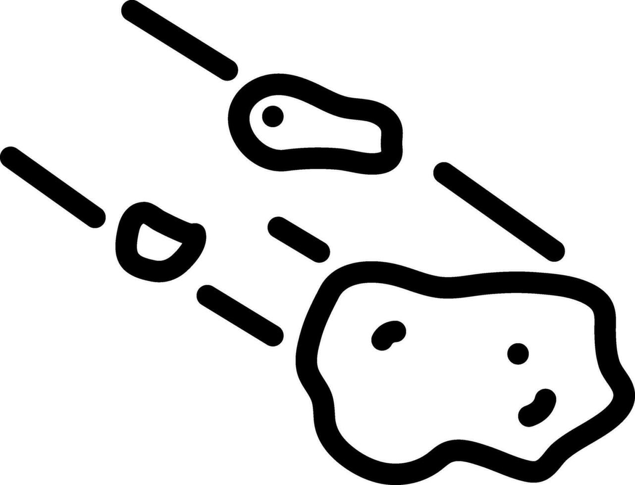 Black Outline Meteor Icon Or Symbol. vector