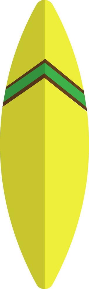 verde y amarillo tabla de surf en plano estilo. vector