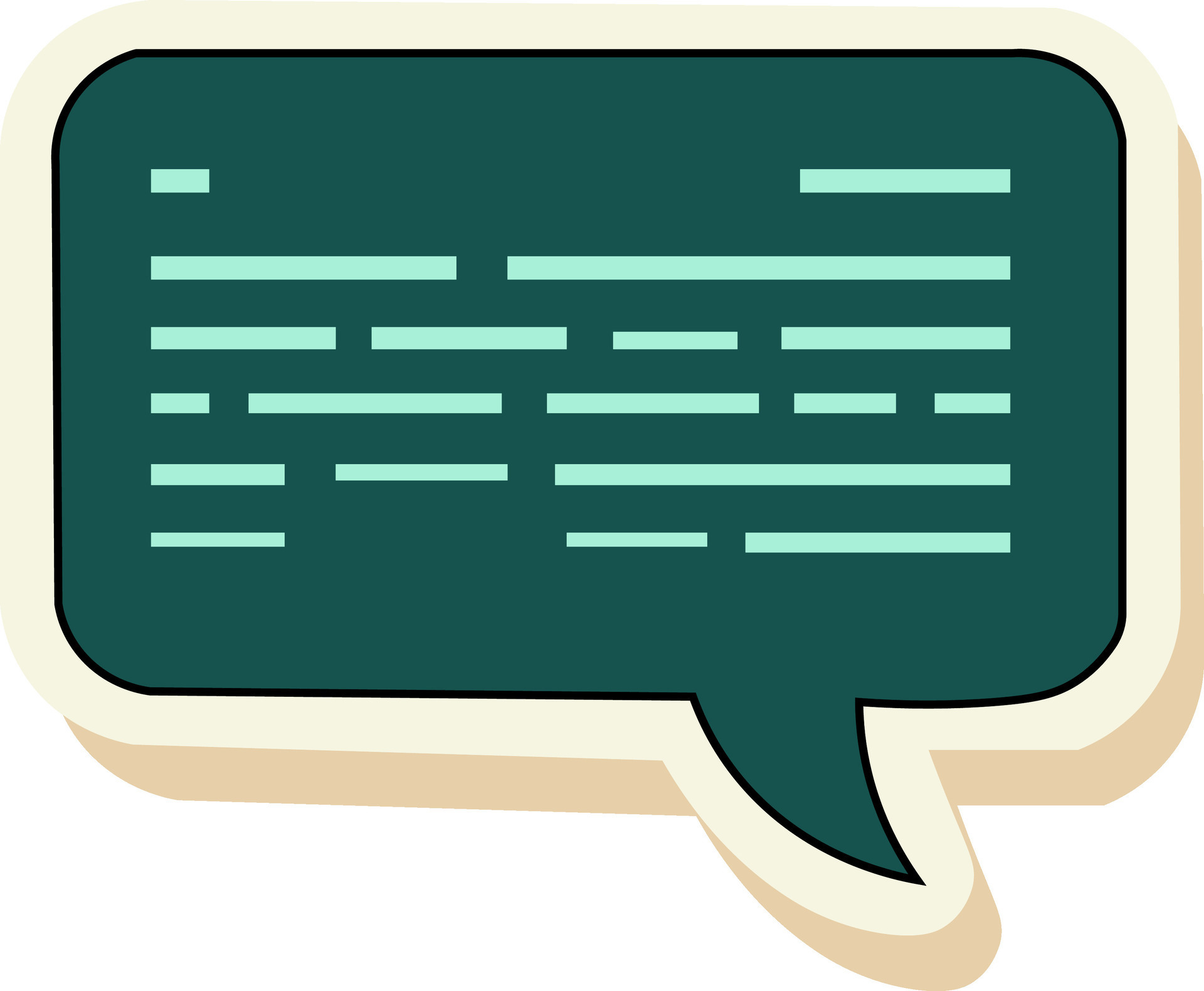 Isolated Green Message Box In Sticker Style. 25076797 Vector Art at Vecteezy