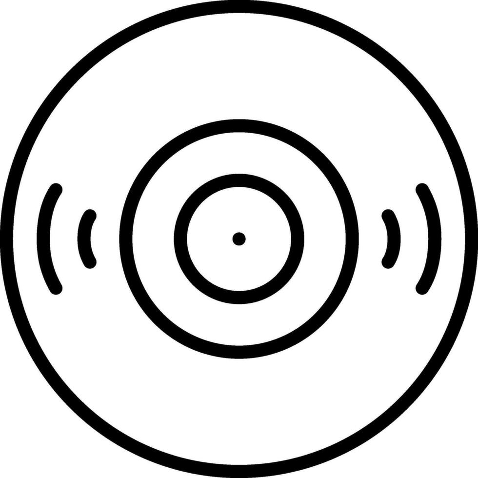 CD Compact Disk icon in black line art. vector