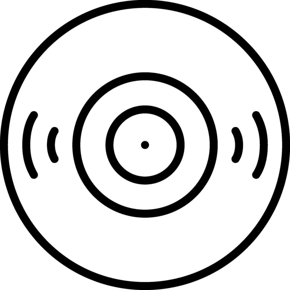 CD Compact Disk icon in black line art. vector