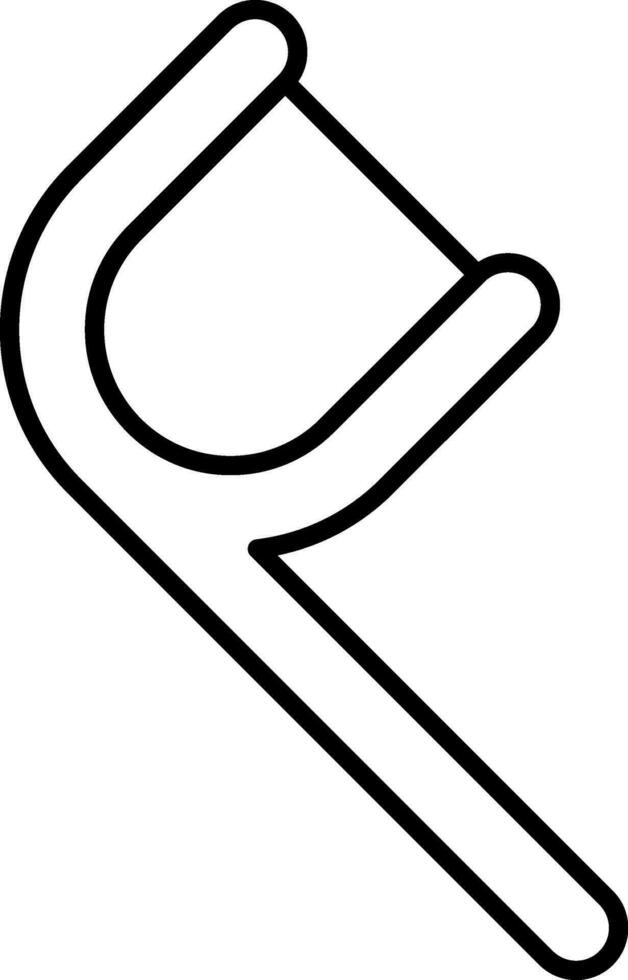 Dental Floss Tool Icon in Black Line Art. vector