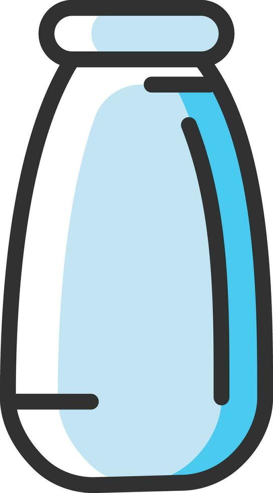 Leche botella icono en azul y negro color. vector