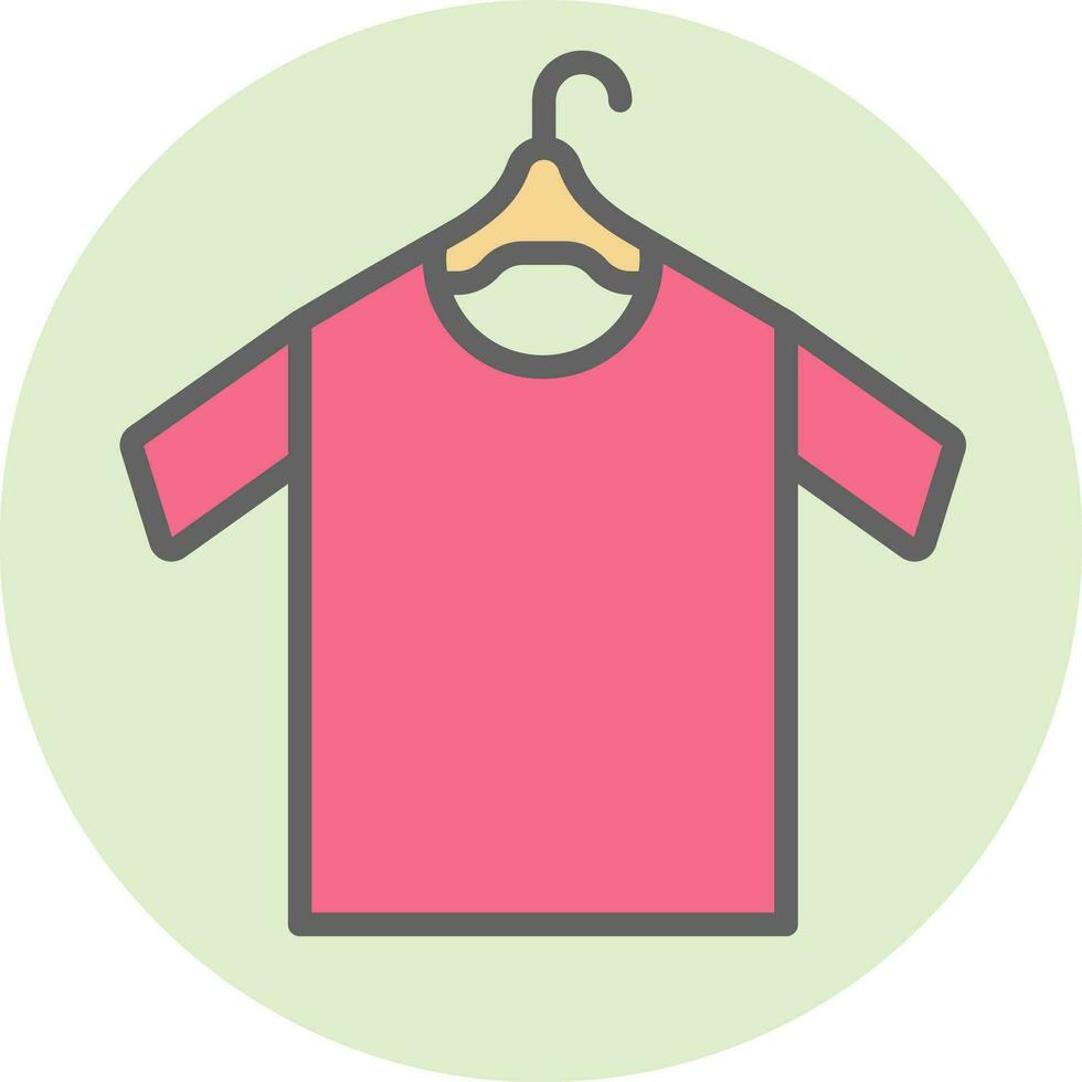 T-shirt hanger icon in pink and yellow color. vector