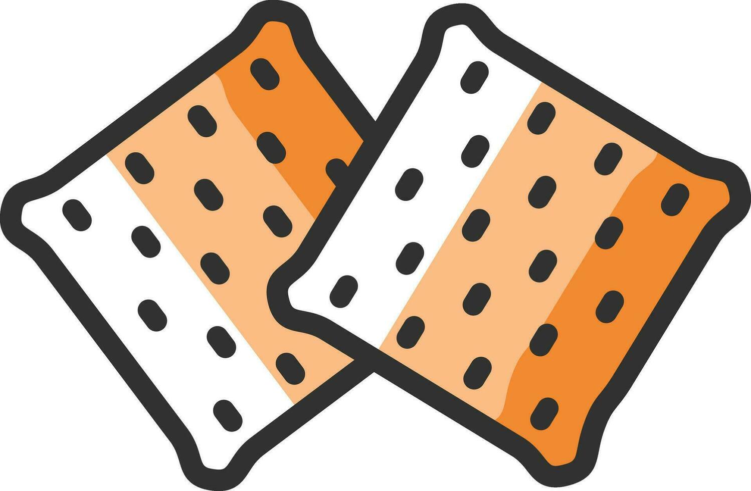 Vector illustration of Square shape biscuits or cookies icon.