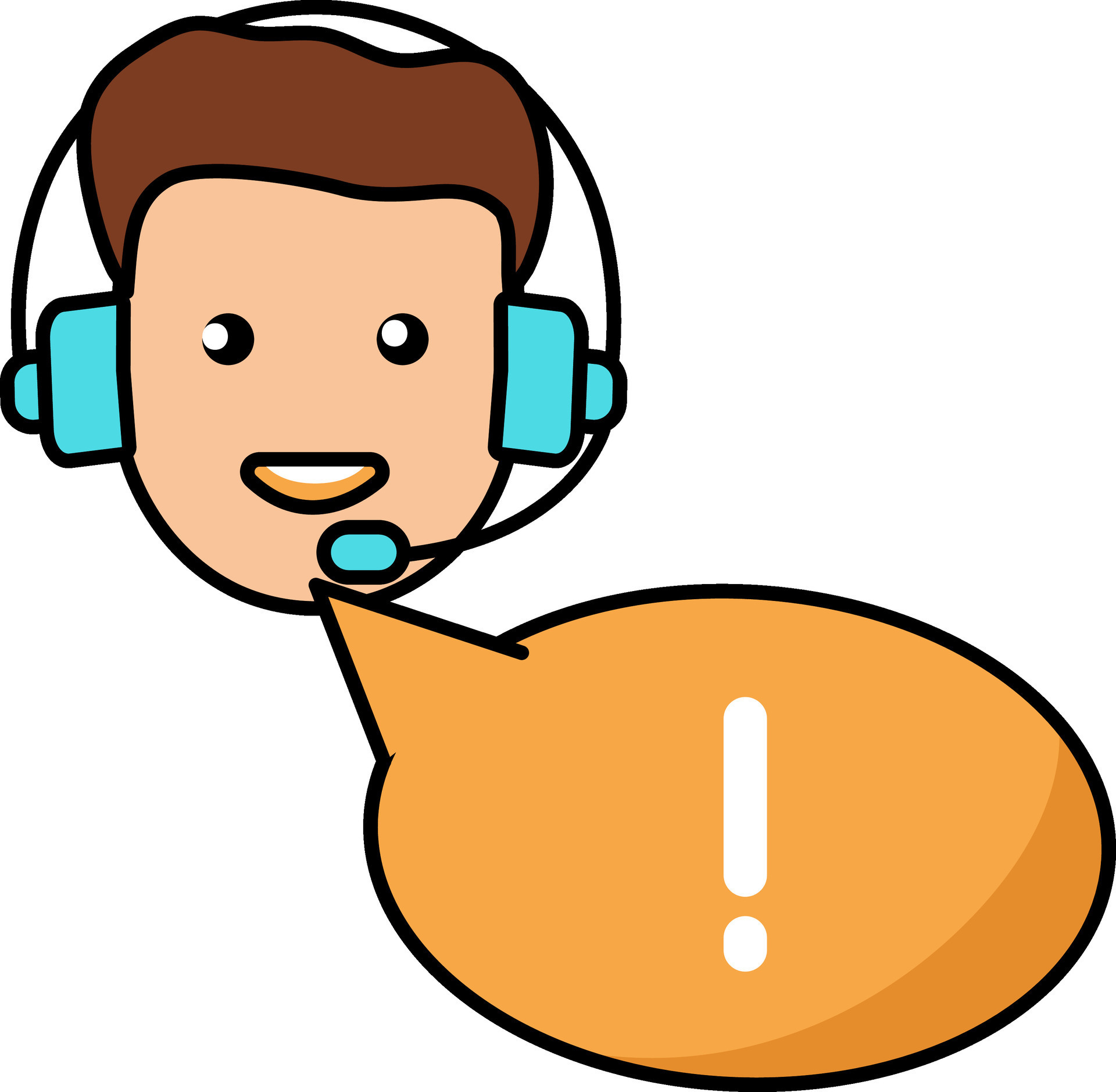 Warning Customer Service Message Colorful Icon. 25076843 Vector Art at