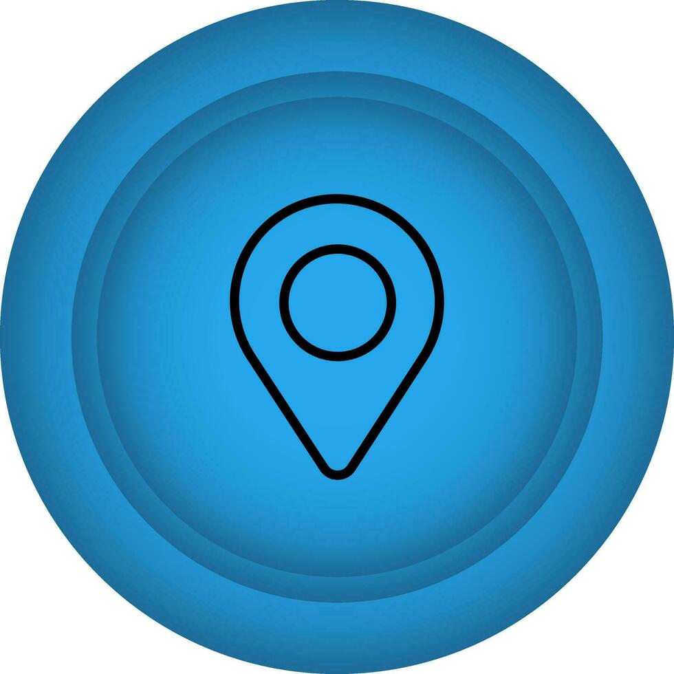 Flat Style Map Button Blue Icon. vector