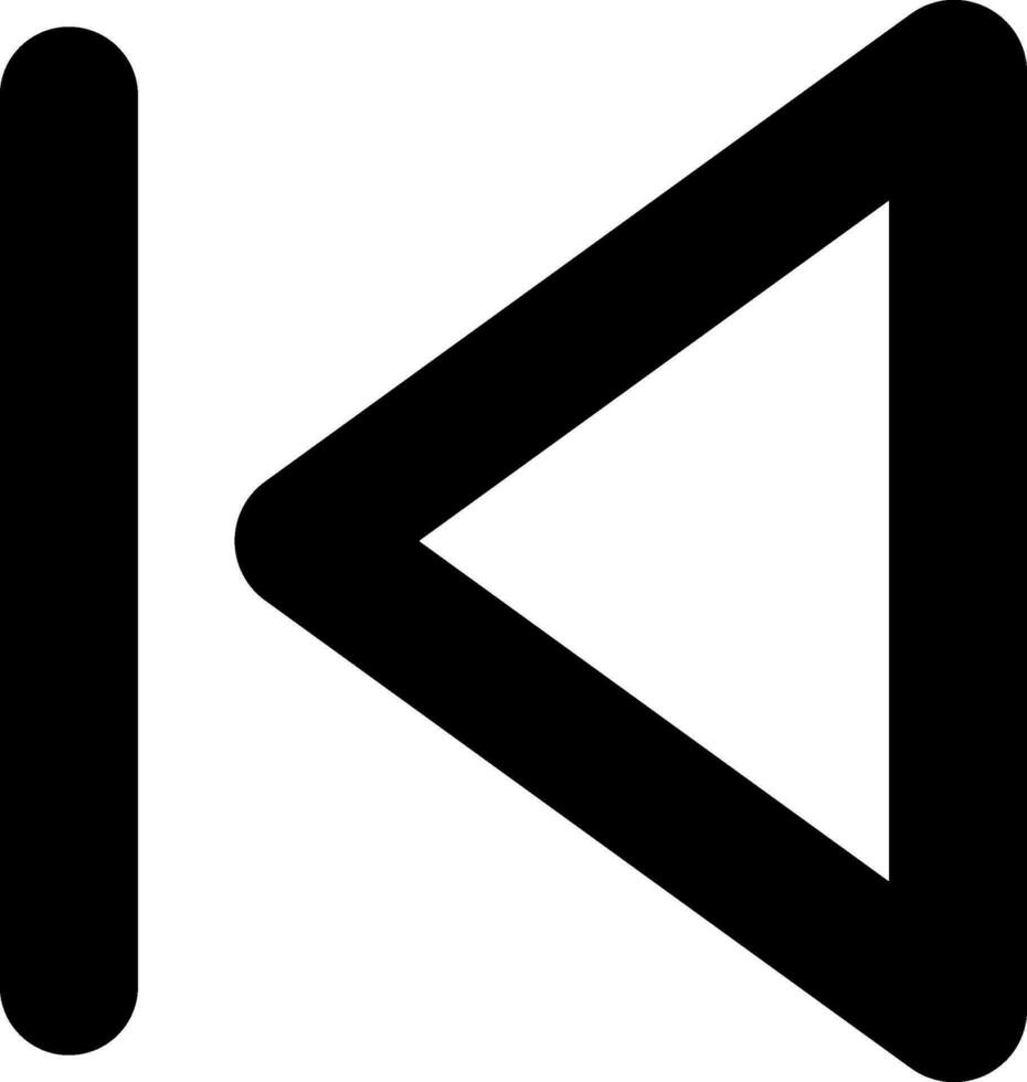Previous backtrack or backward button icon. vector
