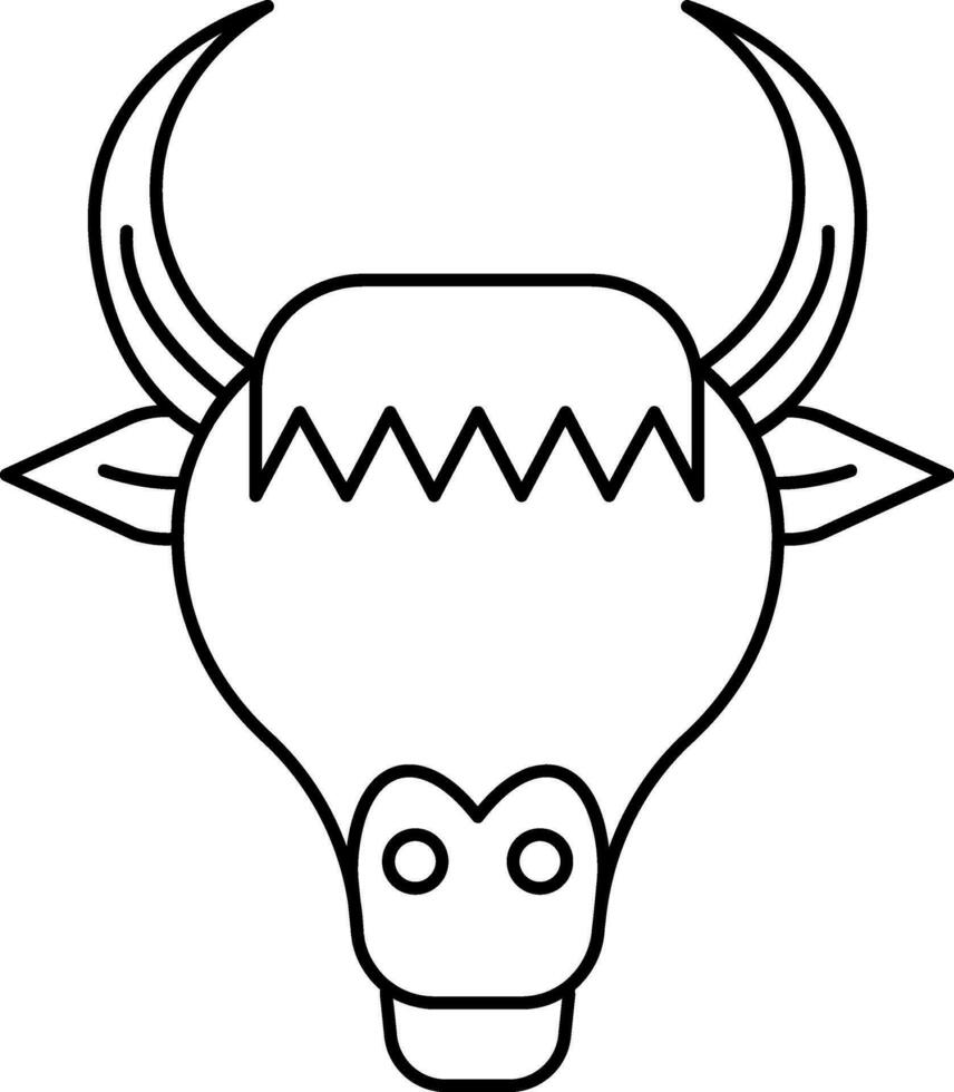 Bull Head Or Taurus Icon In Outline Style. vector
