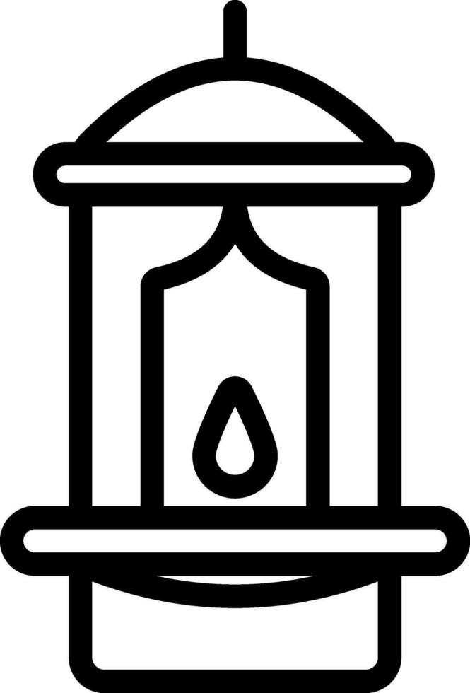 Arabic Lantern Icon In Black Line Art. vector